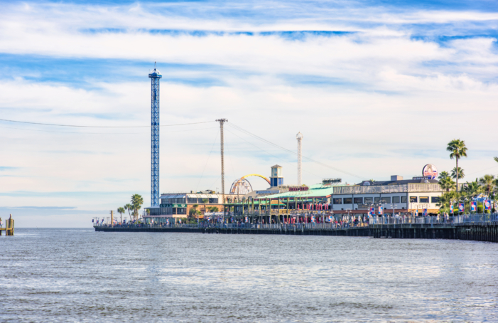 Kemah, United States - December 25, 2019:  The Kemah Boardwalk in Kemah, Texas; a sixty acre theme park located approximately thirty miles southeast of downtown Houston.